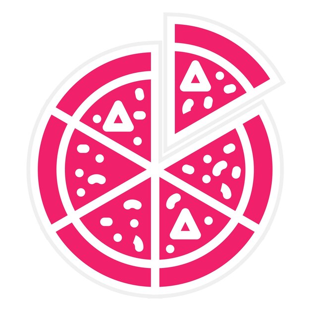 Diseño vectorial del estilo del icono de la pizza