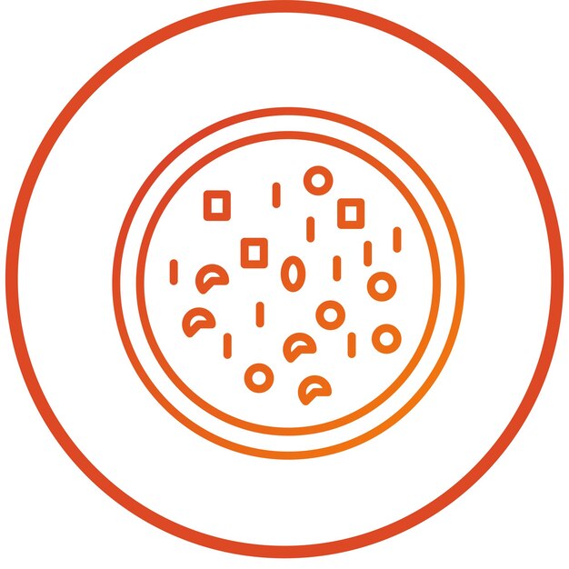 Diseño vectorial del estilo del icono de la pizza