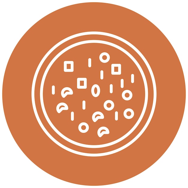 Diseño vectorial del estilo del icono de la pizza