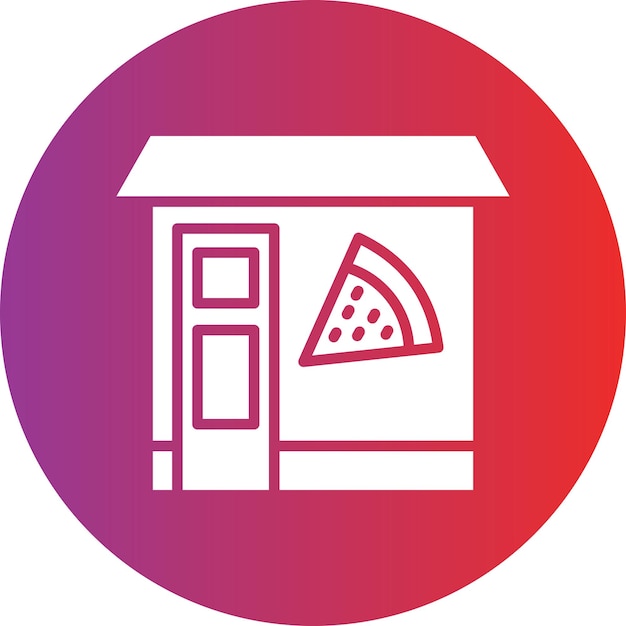 Diseño vectorial del estilo del icono de la pizzería