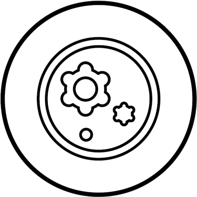 Diseño vectorial Estilo de icono de la placa de Petri