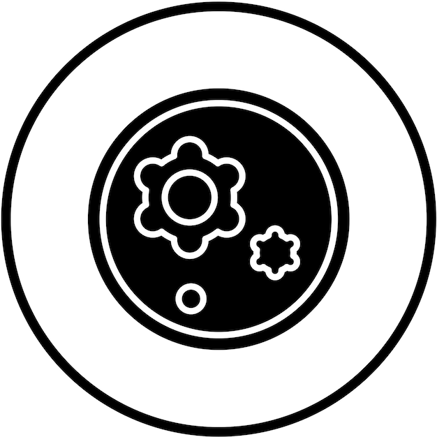 Diseño vectorial Estilo de icono de la placa de Petri
