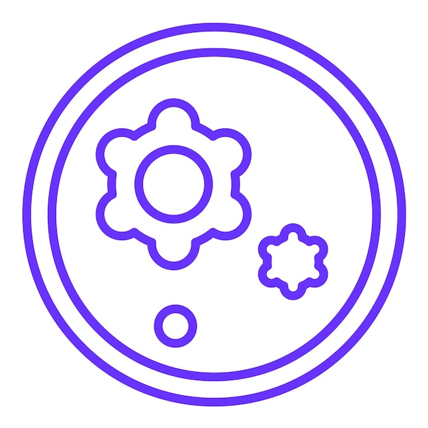 Diseño vectorial Estilo de icono de la placa de Petri