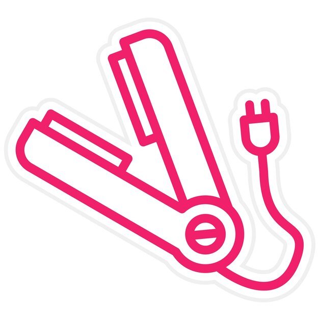 Diseño vectorial Estilo del icono de la plancha de cabello