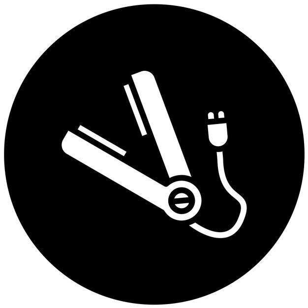 Vector diseño vectorial estilo del icono de la plancha de cabello