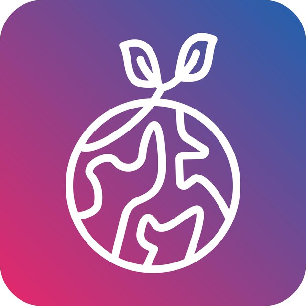 Diseño vectorial Estilo del icono del planeta verde
