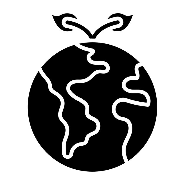 Diseño vectorial Estilo del icono del planeta verde