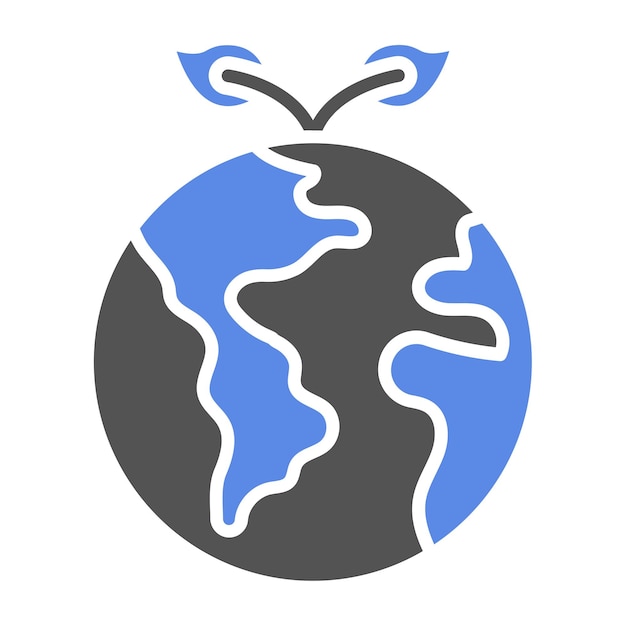 Diseño vectorial Estilo del icono del planeta verde