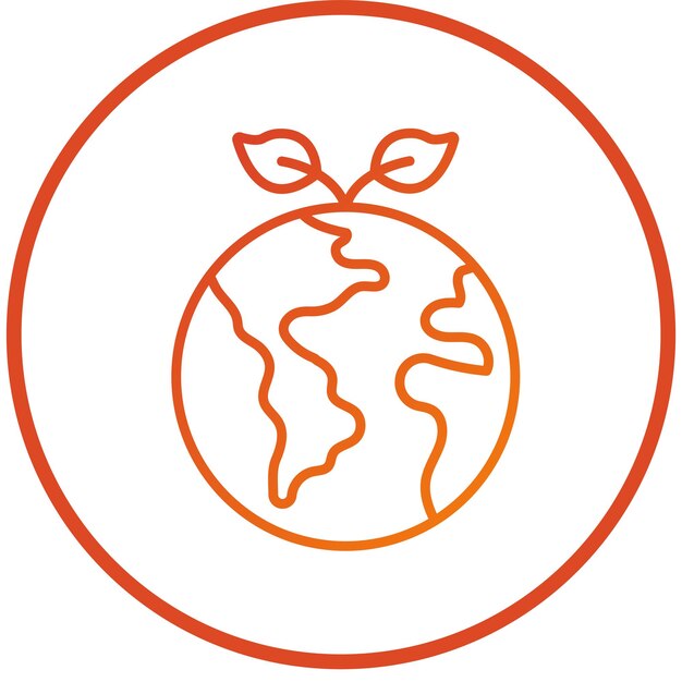Diseño vectorial Estilo del icono del planeta verde