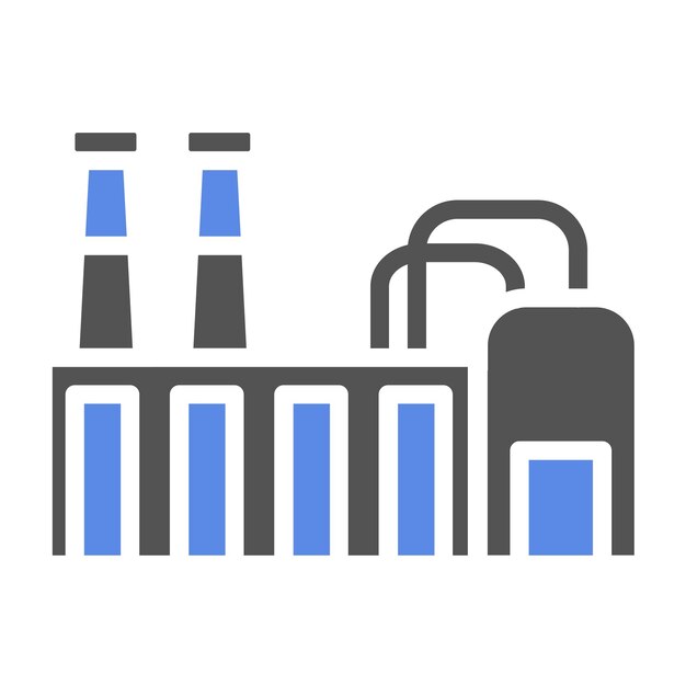 Diseño vectorial Estilo del icono de la planta metalúrgica