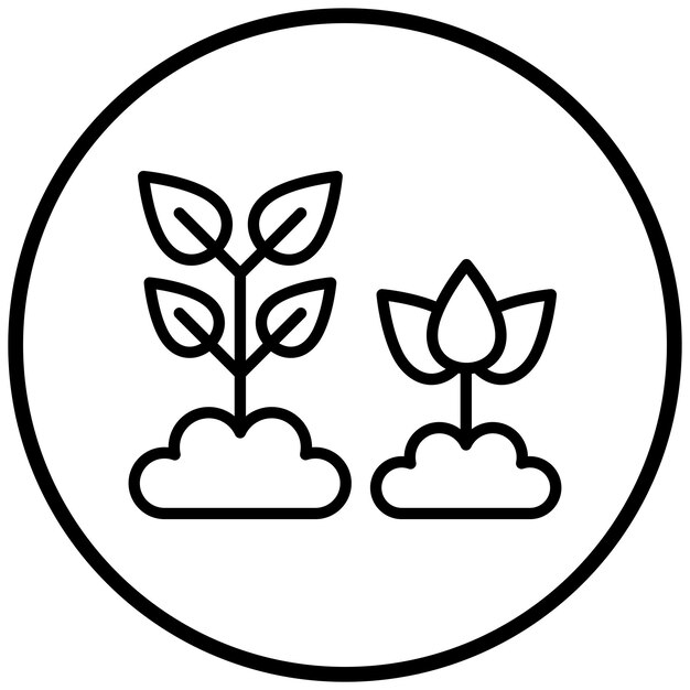 Diseño vectorial Estilo del icono de plantación
