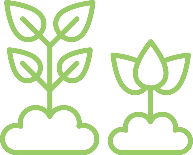 Diseño vectorial Estilo del icono de plantación