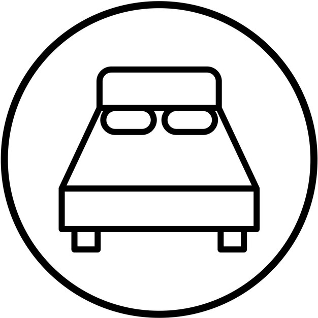 Diseño vectorial Estilo del icono de la plataforma de cama
