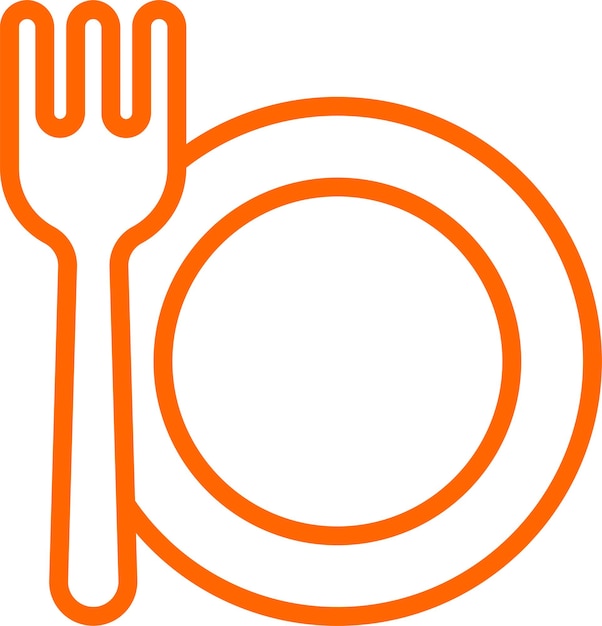 Diseño vectorial Estilo del icono del plato de alimentos
