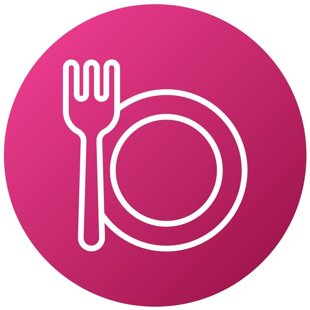 Diseño vectorial Estilo del icono del plato de alimentos