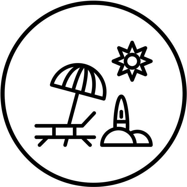 Diseño vectorial Estilo de icono de playa