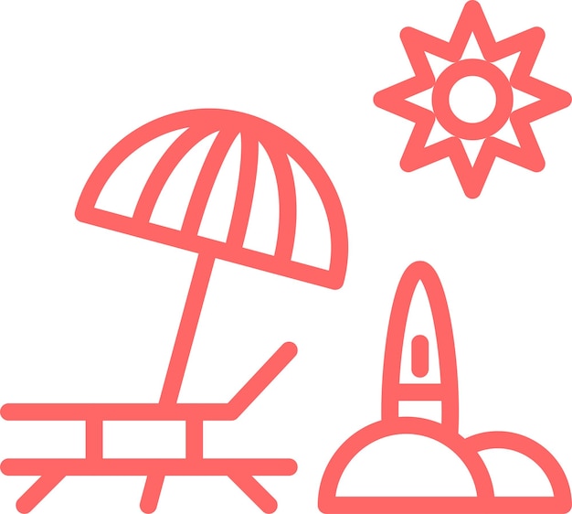 Diseño vectorial Estilo de icono de playa