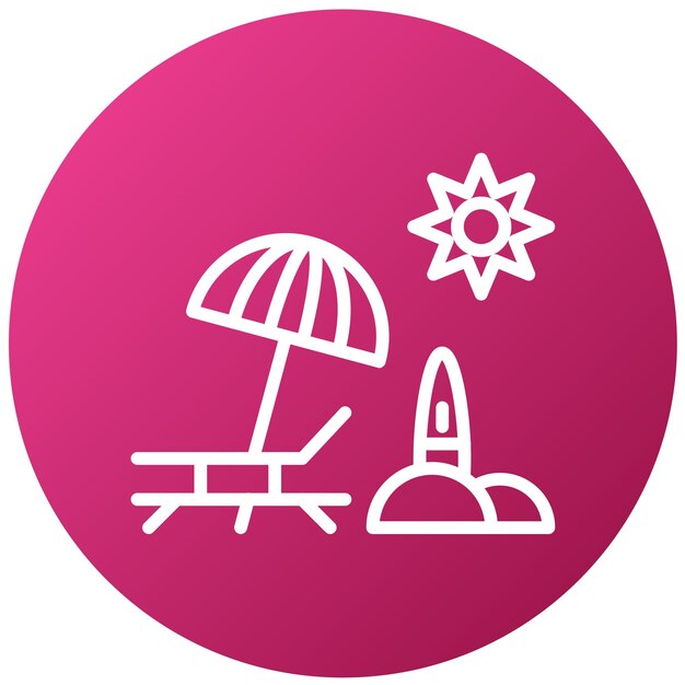 Diseño vectorial Estilo de icono de playa