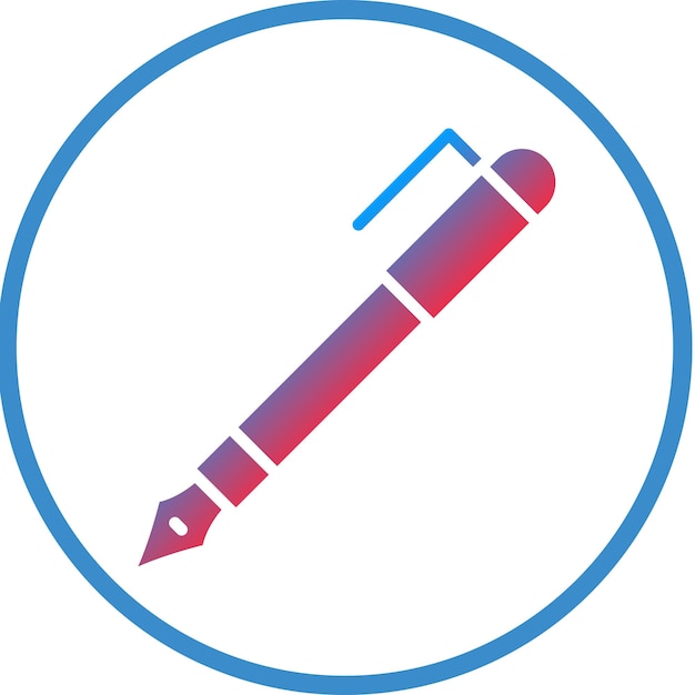 Diseño vectorial Estilo del icono de la pluma fuente