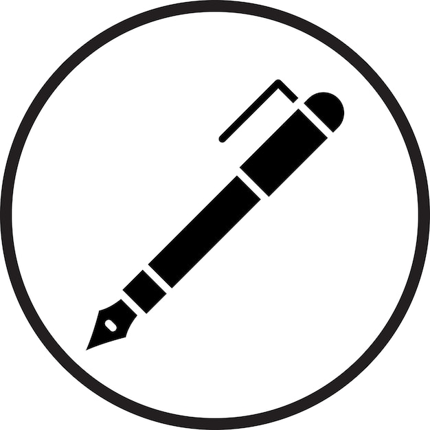 Diseño vectorial Estilo del icono de la pluma fuente