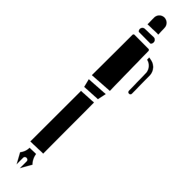 Diseño vectorial Estilo del icono de la pluma fuente