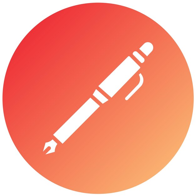 Diseño vectorial Estilo del icono de la pluma fuente