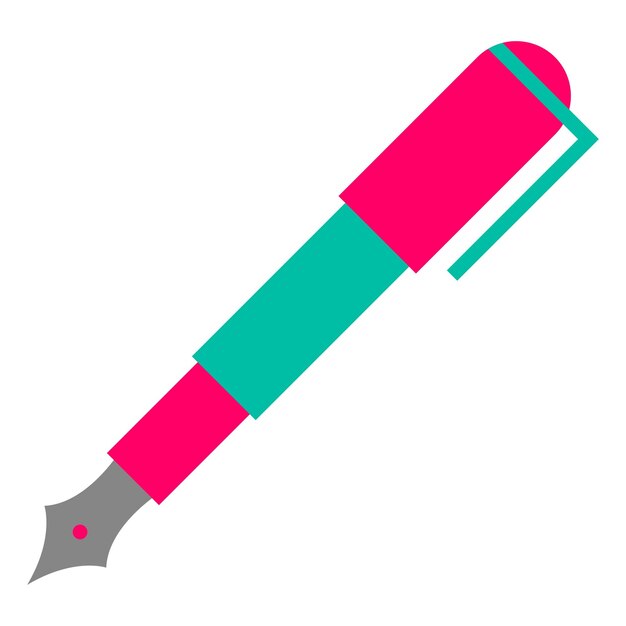 Diseño vectorial Estilo del icono de la pluma fuente
