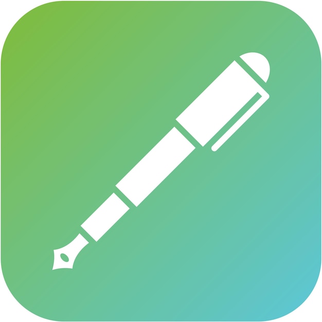 Diseño vectorial Estilo del icono de la pluma fuente