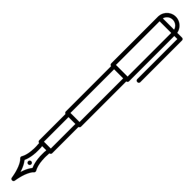 Diseño vectorial Estilo del icono de la pluma fuente
