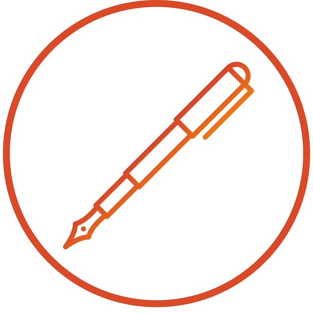 Diseño vectorial Estilo del icono de la pluma fuente