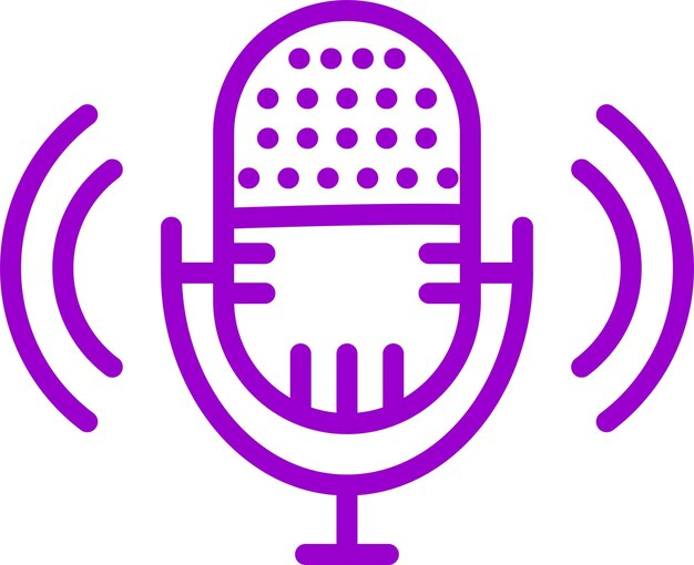 Diseño vectorial del estilo del icono del podcast