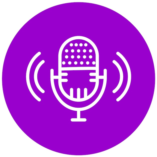 Diseño vectorial del estilo del icono del podcast