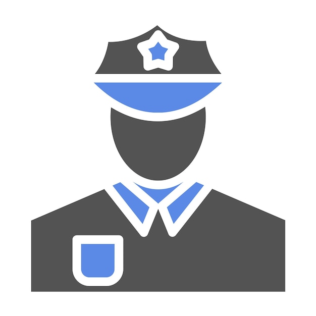 Diseño vectorial del estilo del icono del policía