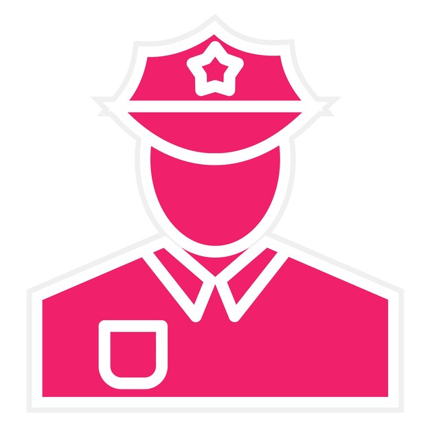 Diseño vectorial del estilo del icono del policía