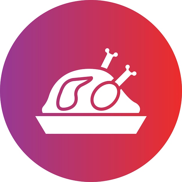 Diseño vectorial de estilo de icono de pollo asado