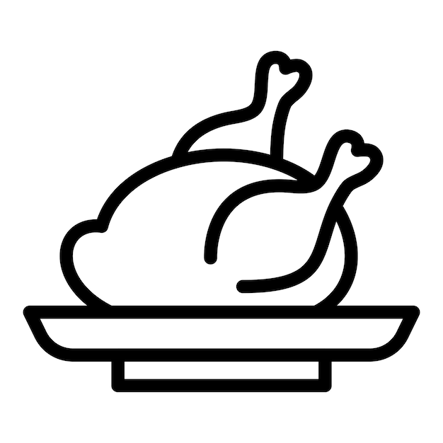 Diseño vectorial de estilo de icono de pollo asado
