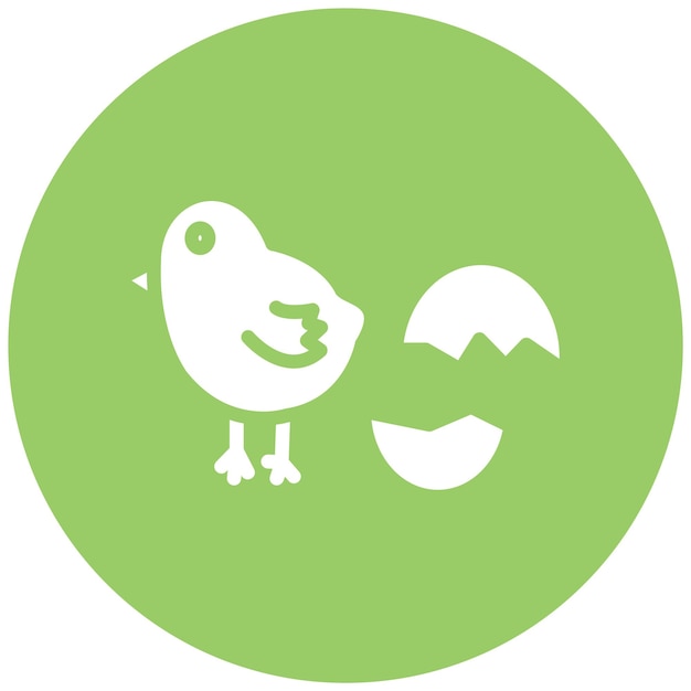 Diseño vectorial de estilo de icono de pollo bebé