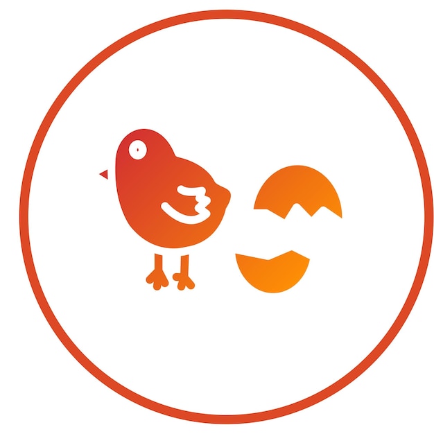 Diseño vectorial de estilo de icono de pollo bebé