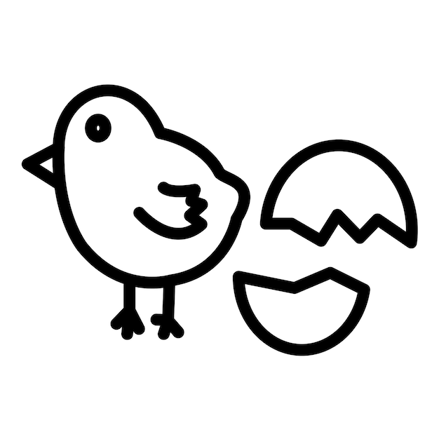 Diseño vectorial de estilo de icono de pollo bebé