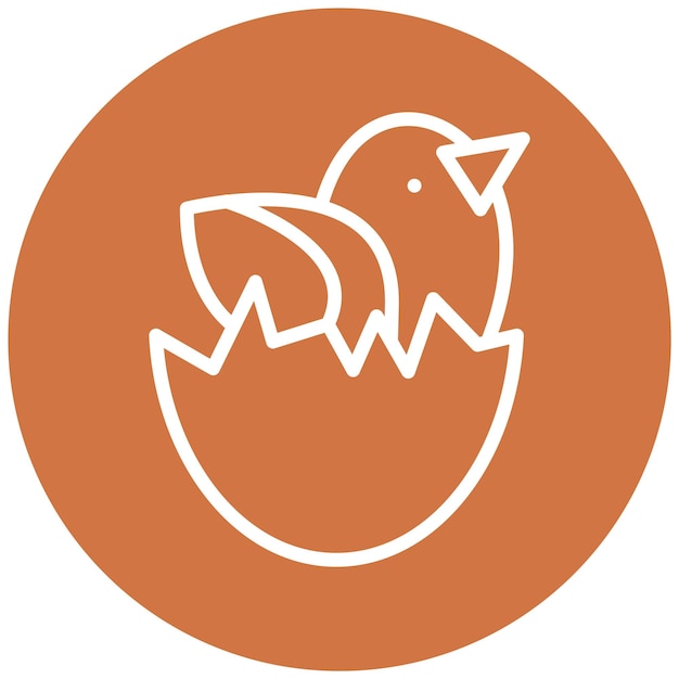 Diseño vectorial Estilo del icono de pollo de eclosión