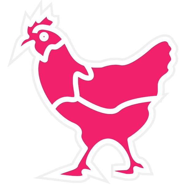 Diseño vectorial de estilo de icono de pollo