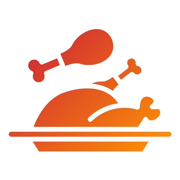 Diseño vectorial de estilo de icono de pollo