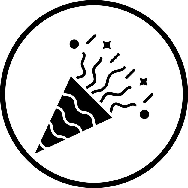Diseño vectorial estilo de icono popper de fiesta