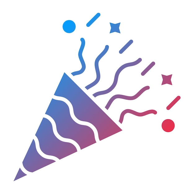 Diseño vectorial estilo de icono popper de fiesta