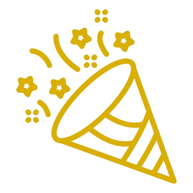 Diseño vectorial estilo de icono popper de fiesta