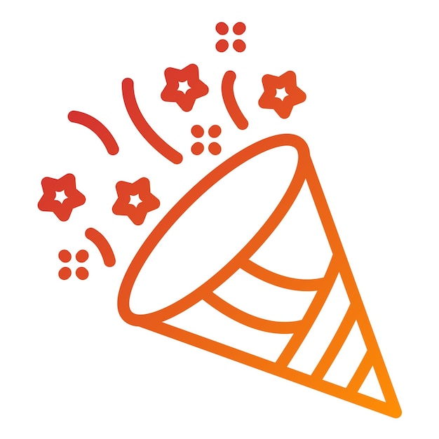 Diseño vectorial estilo de icono popper de fiesta