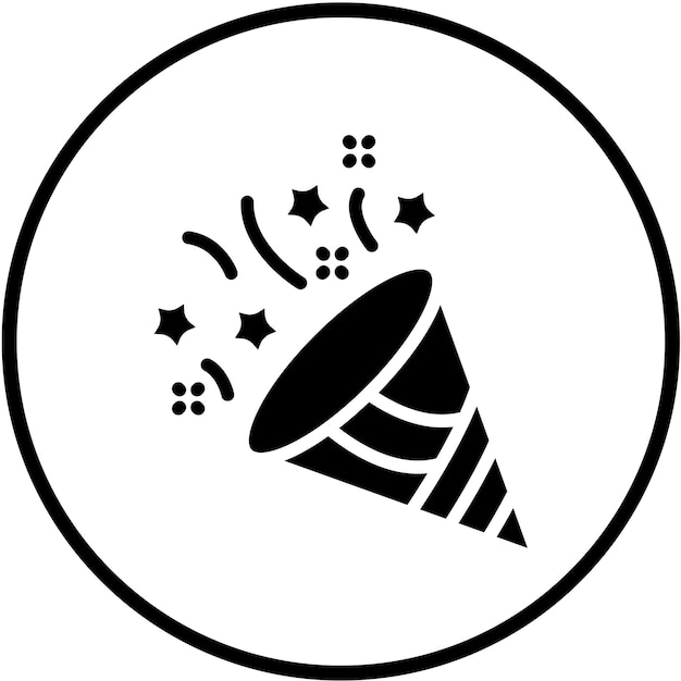 Diseño vectorial estilo de icono popper de fiesta