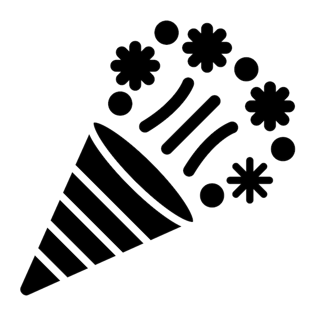 Diseño vectorial estilo de icono popper de fiesta