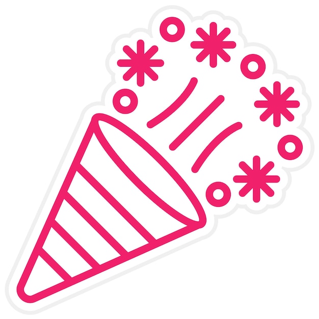 Diseño vectorial estilo de icono popper de fiesta
