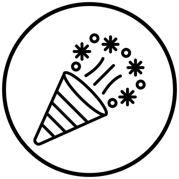 Diseño vectorial estilo de icono popper de fiesta